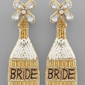 Beaded Champagne Bottle Earrings